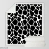 Black & White Giraffe Print Sherpa Fleece Blanket