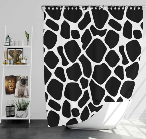 Black & White Giraffe Print Shower Curtain