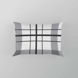 Black White Grey Plaid Pillow Case