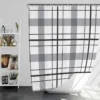 Black White Grey Plaid Shower Curtain