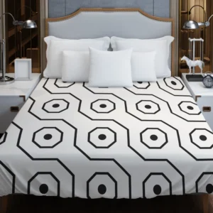 Black White Hexagon Pattern Duvet Cover