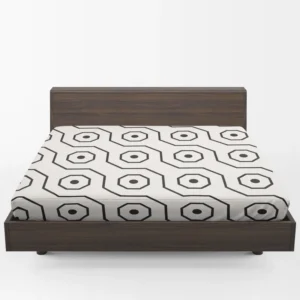 Black White Hexagon Pattern Fitted Sheet 1