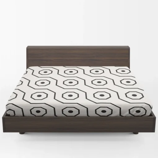 Black White Hexagon Pattern Fitted Sheet 1