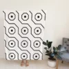 Black White Hexagon Pattern Fleece Blanket