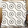 Black White Hexagon Pattern Quilt Blanket