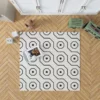 Black White Hexagon Pattern Rug