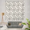 Black White Hexagon Pattern Wall Tapestry