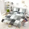 Black White Square Patchwork Art Bedding Set