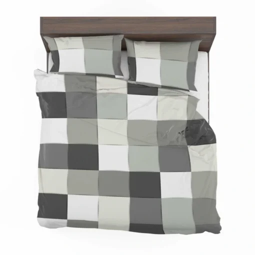 Black White Square Patchwork Art Bedding Set 2