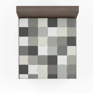 Black White Square Patchwork Art Fitted Sheet