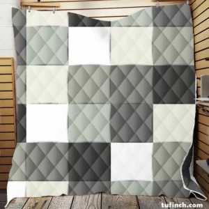 Black White Square Patchwork Art Quilt Blanket