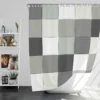 Black White Square Patchwork Art Shower Curtain