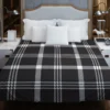 Black White Tartan Plaid Scottish Duvet Cover