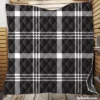 Black White Tartan Plaid Scottish Quilt Blanket