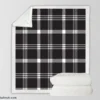 Black White Tartan Plaid Scottish Sherpa Fleece Blanket