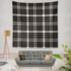 Black White Tartan Plaid Scottish Wall Tapestry