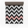 Black Zigzag On Marble Background Fitted Sheet