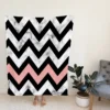 Black Zigzag On Marble Background Fleece Blanket