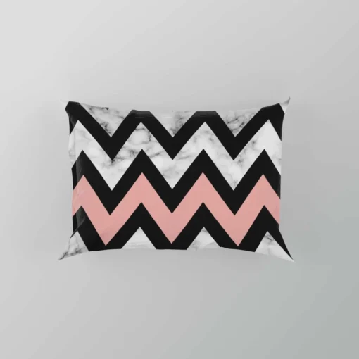 Black Zigzag On Marble Background Pillow Case