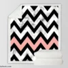 Black Zigzag On Marble Background Sherpa Fleece Blanket