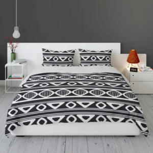 Black and White Aztec African Pattern Bedding Set 2