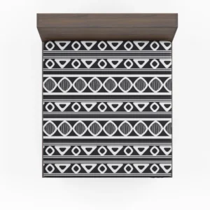 Black and White Aztec African Pattern Fitted Sheet