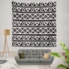 Black and White Aztec African Pattern Wall Tapestry