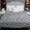 Black and White Geometric Shapes Pattern Duvet Cover