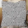 Black and White Geometric Shapes Pattern Quilt Blanket