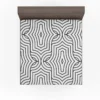 Black and White Linear Flat Abstract Lines Pattern Fitted Sheet