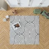 Black and White Linear Flat Abstract Lines Pattern Rug