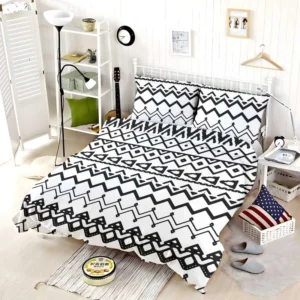 Black n White Aztec Pattern Bedding Set