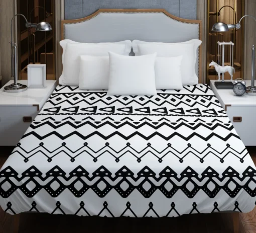 Black n White Aztec Pattern Duvet Cover