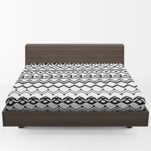 Black n White Aztec Pattern Fitted Sheet 1