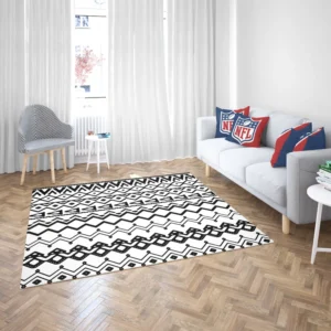 Black n White Aztec Pattern Rug 2