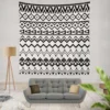 Black n White Aztec Pattern Wall Tapestry