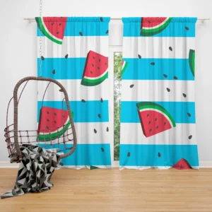 Blacktail Mountain Watermelon Painting Curtain