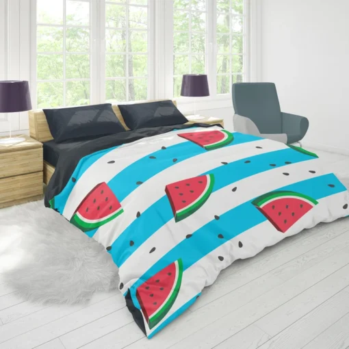 Blacktail Mountain Watermelon Painting Duvet Cover 1