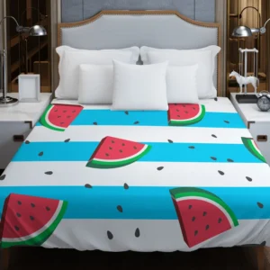 Blacktail Mountain Watermelon Painting Duvet Cover