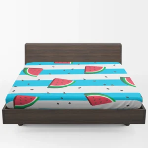 Blacktail Mountain Watermelon Painting Fitted Sheet 1