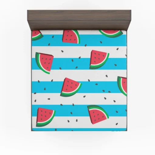 Blacktail Mountain Watermelon Painting Fitted Sheet