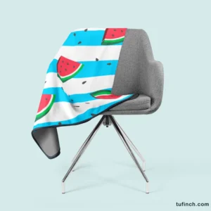 Blacktail Mountain Watermelon Painting Fleece Blanket 2