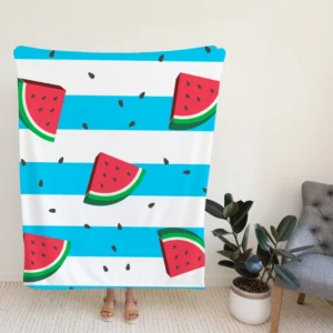 Blacktail Mountain Watermelon Painting Fleece Blanket