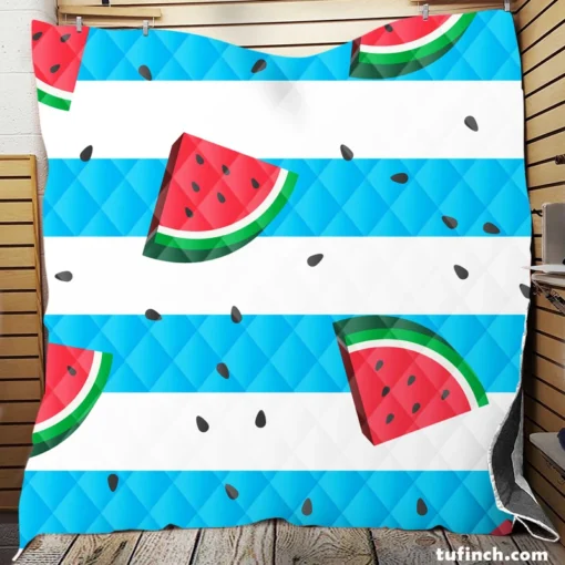 Blacktail Mountain Watermelon Painting Quilt Blanket