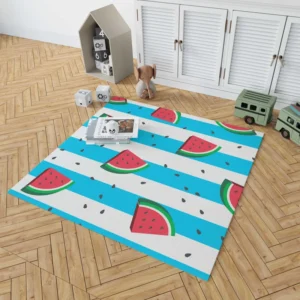 Blacktail Mountain Watermelon Painting Rug 1