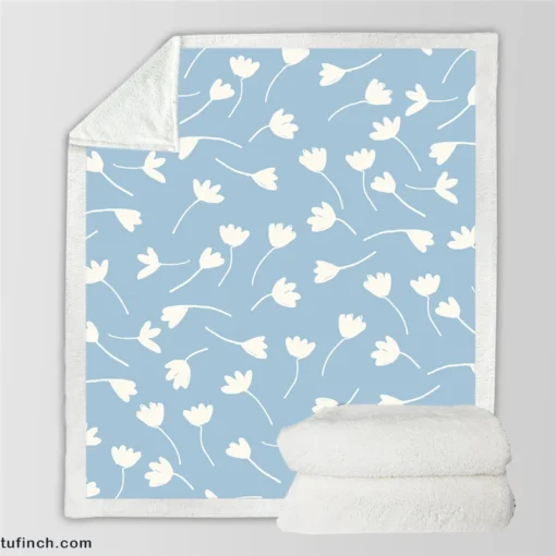 Bloomed Jasmine Buds Sherpa Fleece Blanket