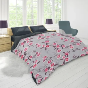 Blooming Dianthus Flower Duvet Cover 1