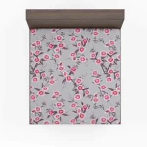 Blooming Dianthus Flower Fitted Sheet