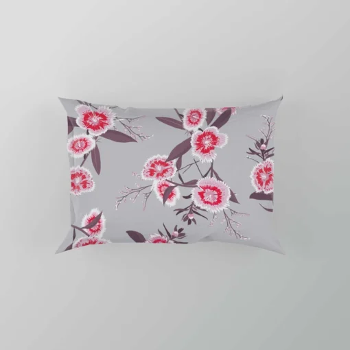 Blooming Dianthus Flower Pillow Case