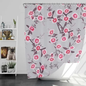 Blooming Dianthus Flower Shower Curtain